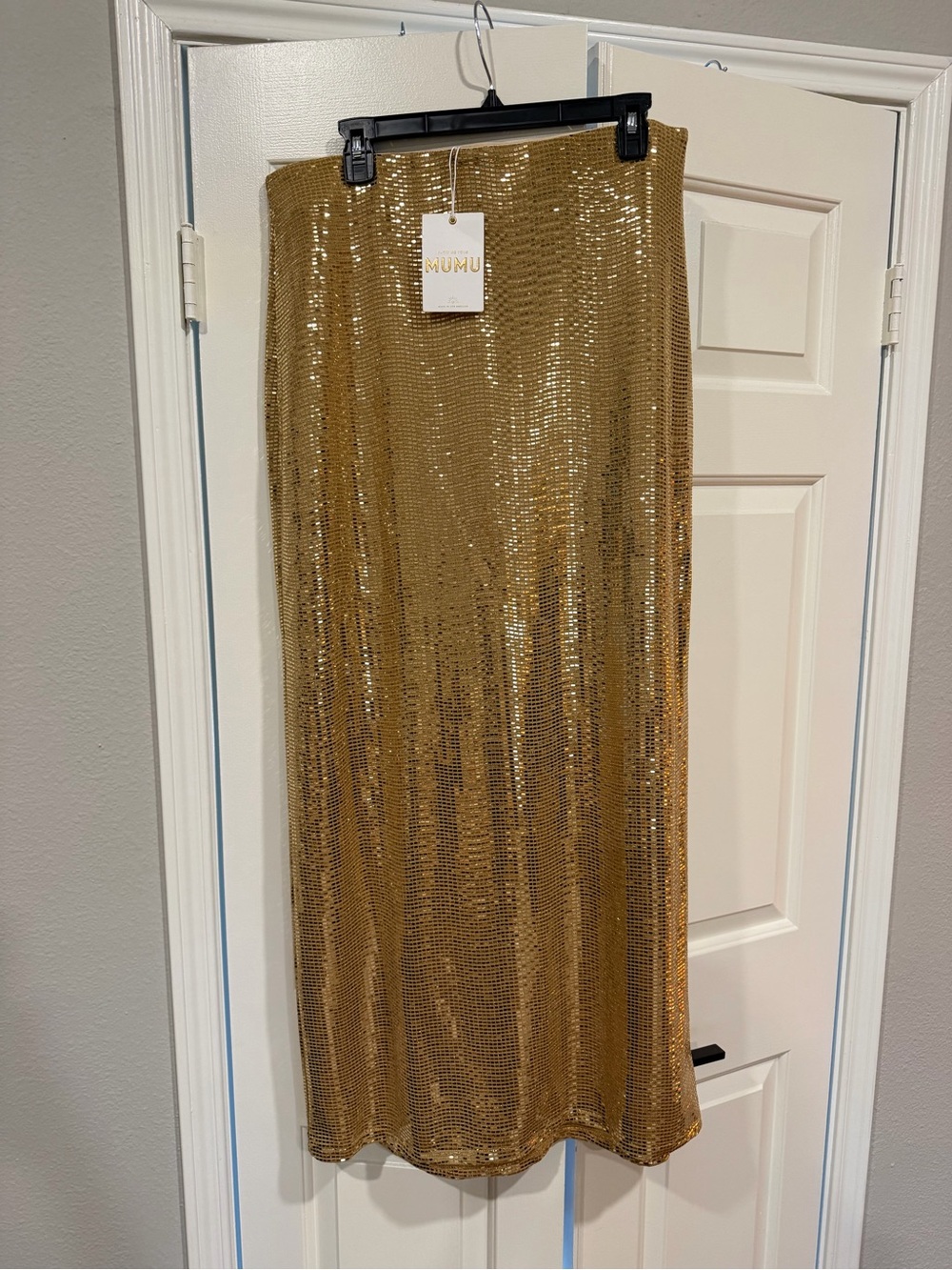 Show Me Your MuMu Gold Sequin Maxi Skirt